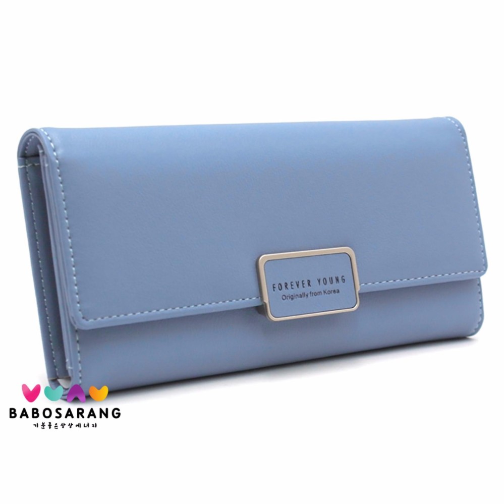 Korean Fashion Style Babosarang Dompet Wanita Trifold Clutch Leather Long Wallet Purse A513-14