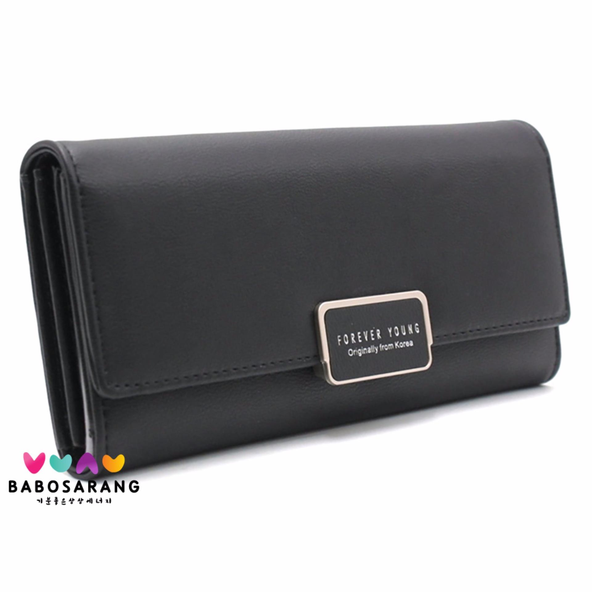 Korean Fashion Style Babosarang Dompet Wanita Trifold Clutch Leather Long Wallet Purse A513-14