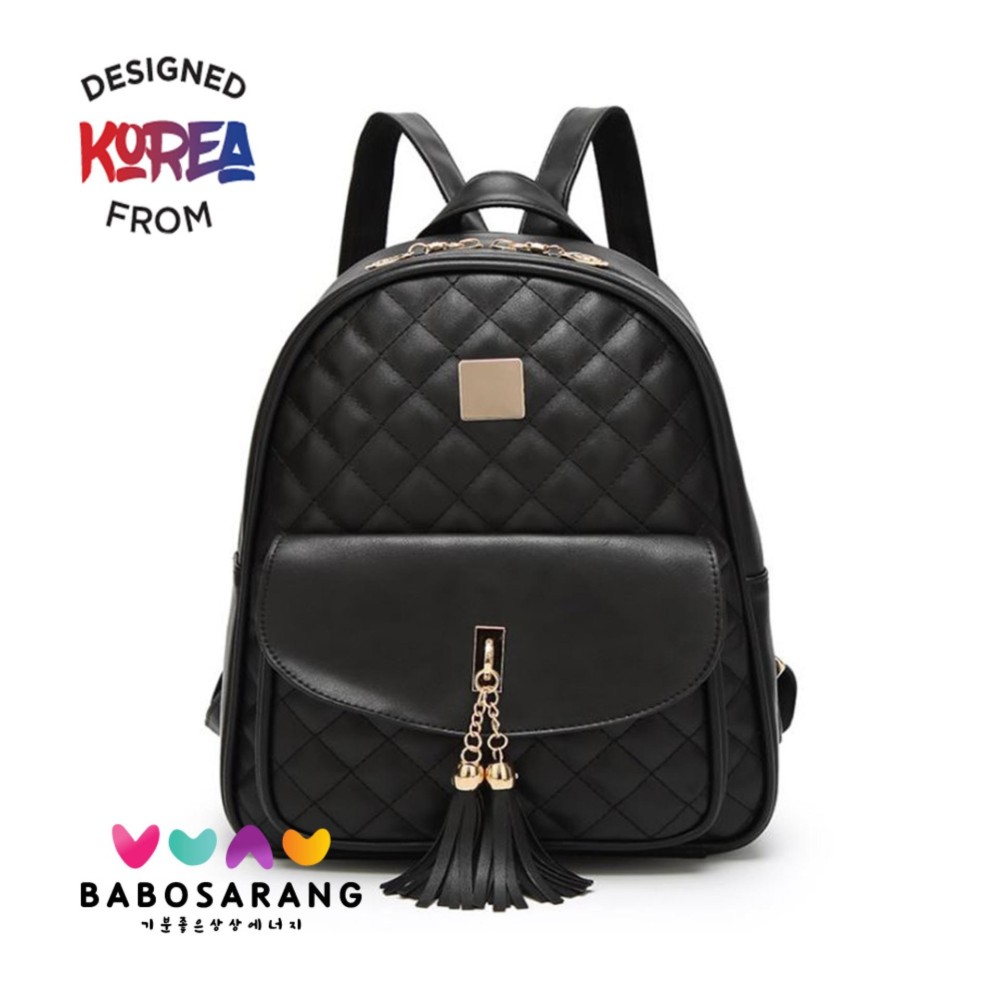 Korean Fashion Style Babosarang Tas Ransel Batam Wanita Backpack Cewek Fashion Kasual Korea Multifungsi BS09