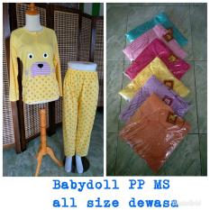 baby doll pp panda, set setelan lengan panjang kancing busui, baju tidur cewek lucu abg remaja murah