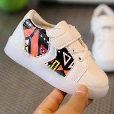 Baby Fashion Sneakers LED Luminous Anak Balita Kasual Warna-warni Lampu Sepatu