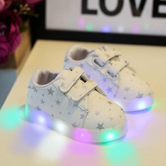 Baby Fashion Sneakers LED Luminous Anak Balita Kasual Warna-warni Lampu Sepatu