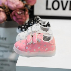 Baby Fashion Sneakers LED Luminous Anak Balita Kasual Warna-warni Lampu Sepatu
