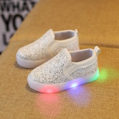 Baby Fashion Sneakers LED Luminous Anak Balita Kasual Warna-warni Lampu Sepatu