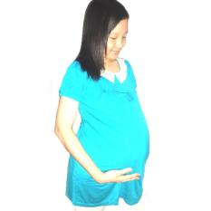 Baby Talk - Colour Lace Pregnancy and Breastfeeding Shirt - Baju Dress Hamil Daster Ibu Hamil Dress Menyusui Spandek Kaos Renda Cantik - Tosca