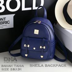 Backpack Korean Style Sheila / Tas Ransel Wanita Korean Style - Navy Blue