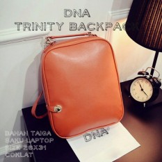 Backpack Korean Style Trinity / Tas Ransel Wanita Korean Style - Brown