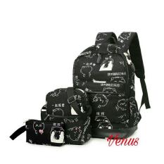 PROMO Backpack Ransel Wanita/Tas Motif Cat Lucu/ Tas Sekolah /Kuliah/ Kerja/ Anak/ Remaja Terbaru Ayunesfashion/Batik