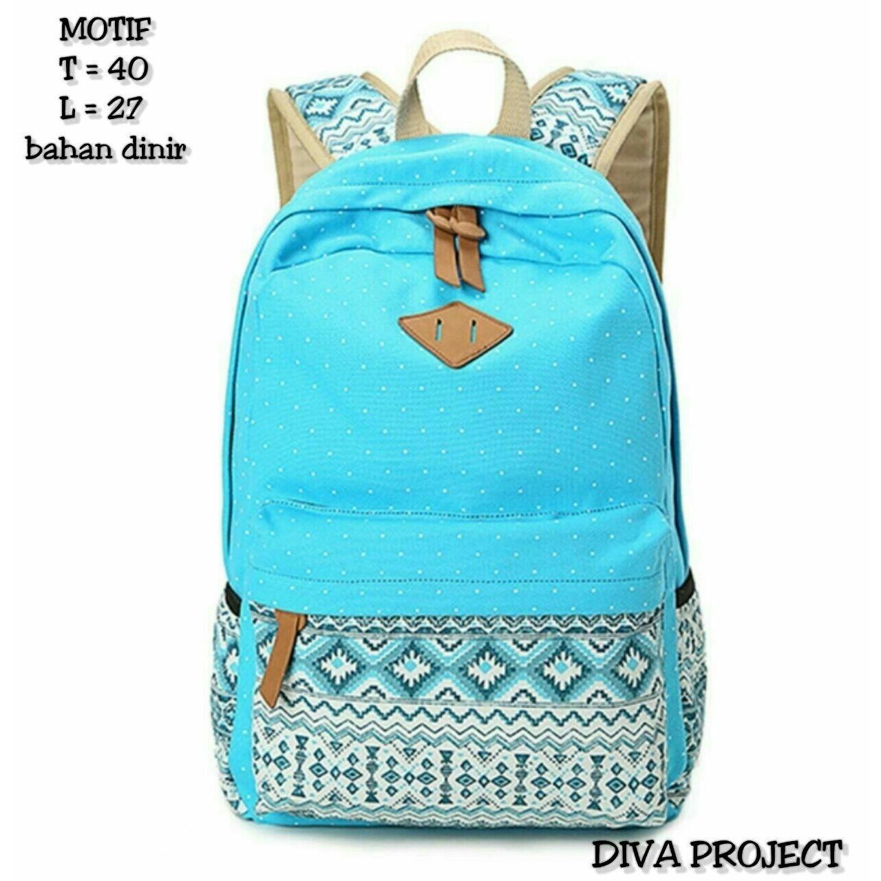 BACKPACK RANSEL TAS PUNGGUNG MOTIF WANITA KASUAL