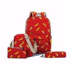 Backpack Set Banana 4 in 1 (Backpack / Tas Ransel, Sling Bag / Tas Selempang, Pouch / Dompet, Mini Pouch)