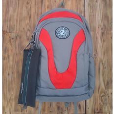 Tas Backpack Ransel Pria Distro Murah Skaters Original Abu Merah
