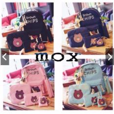 Backpack/tas sekolah/tas kuliah/tas lucu/ransel/tas jansport/tas punggung/murah wanita/ BROWN CHIPS