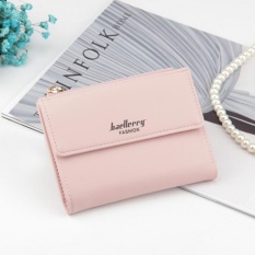 Baellerry Kenyamanan Lady Multi-fungsi Dompet Tombol Sederhana Multi Posisi Kartu Double Coupon Dompet-Lotus Root Starch- INTL