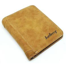 Baellerry Dompet Kulit Pria Bahan Nubuck Benn Vertikal Fashion Casual Men Accessories Slot Banyak Aksesoris Pria Wanita Slim Pocket Ada Tempat Kartu Nama SIM KTP ATM Bussiness ID Card Koin Uang Cash Storage Holder Case s9510 - Gray