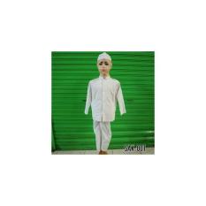 Baju Anak Baju Setelan Koko Anak Muslim Putih Bersih Bordir SAK 001