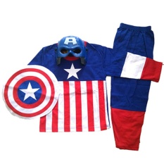 Baju Anak Kostum Topeng Superhero Kapten Amerika