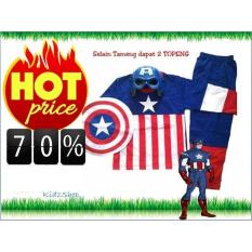Baju Anak / Stelan / Kostum Captain America Model (4 in 1) 1-10 th