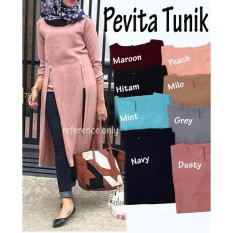 Baju Atasan Wanita Kerja / Tunik Baju Muslim / Blus Muslim Pevita