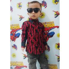 Baju batik anak motif parang merah hitam