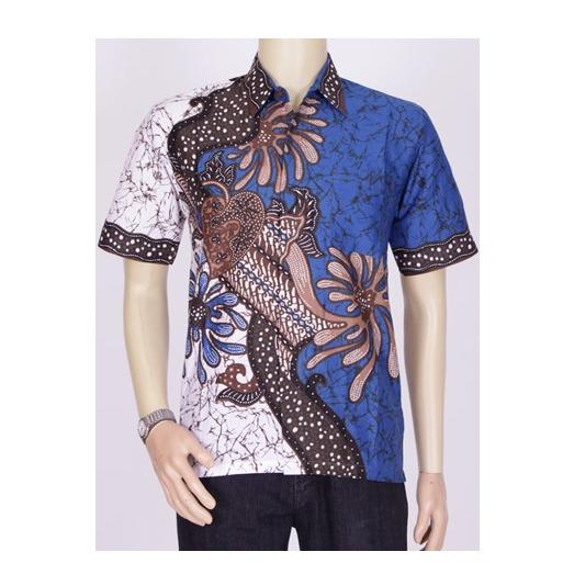 Baju Batik Blok Warna Bunga Moder || Batik Pria 2614-2618