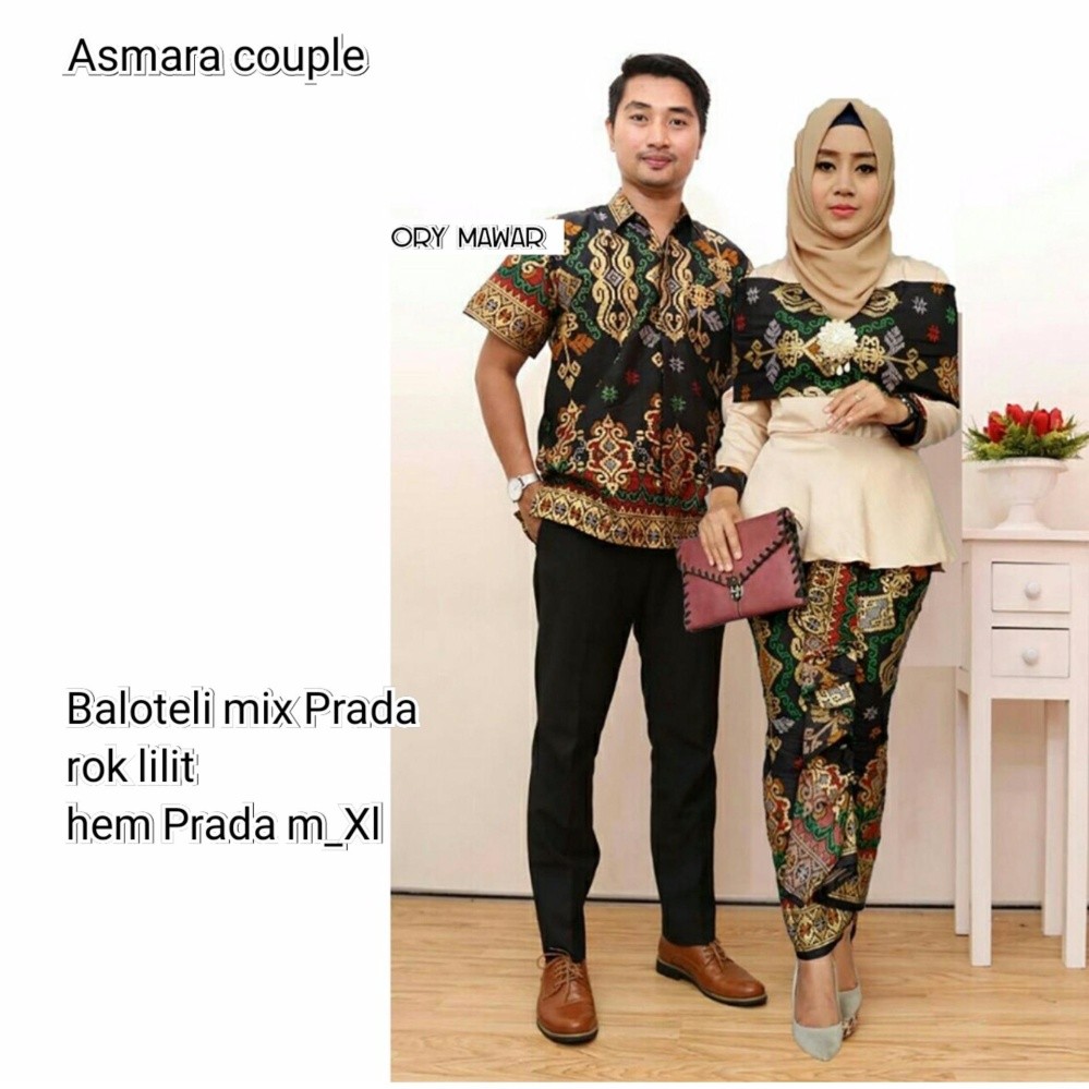 Batik Couple / Baju Batik Sarimbit Asmara Couple - LATTE