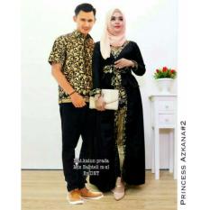 Baju Batik Couple - Batik Sarimbit - Batik Kondangan - Kebaya batik Modern - Baju Gamis Wanita Terbaru - Batik Couple Azkana Couple - HITAM