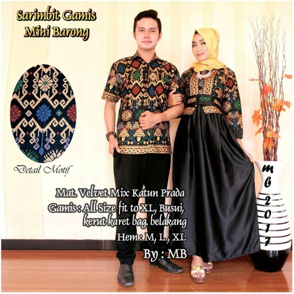 Batik Couple / Baju Batik Sarimbit Gamis Mini Barong