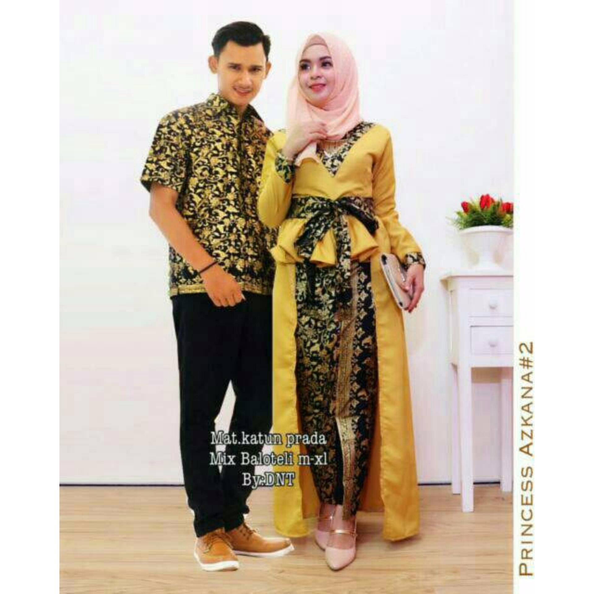 Batik Couple / Baju Batik Sarimbit Princess Azkana - GOLD