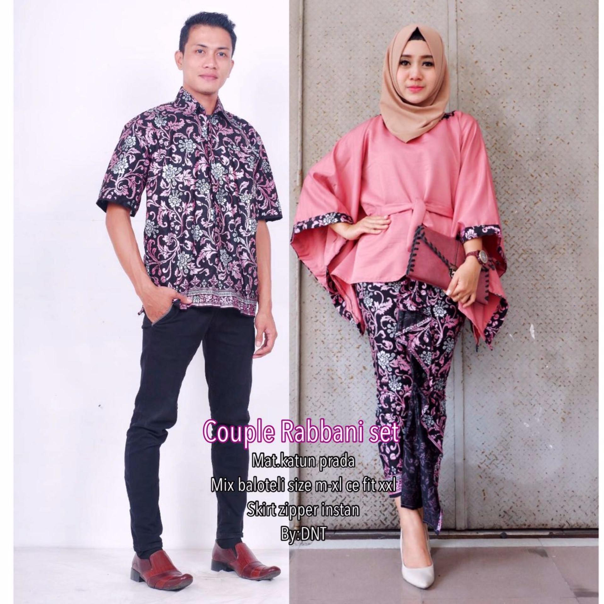 Batik Couple / Batik Sarimbit Robbani Set Couple - PINK