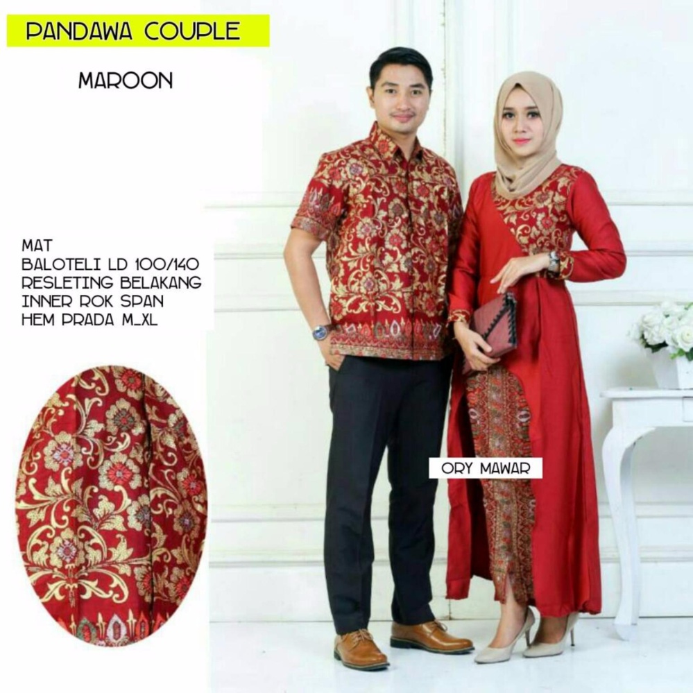 Batik Couple / Batik Sarimbit Pandawa Couple - MARUN