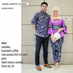 Batik Couple / Batik Sarimbit Sania Ruffle Couple - UNGU