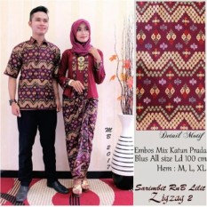 BAJU BATIK COUPLE SARIMBIT GAMIS MODEL SHAKILA SERAGAM PESTA HIJAB MODERN KUTUBARU MURAH/HARGA GROSIR