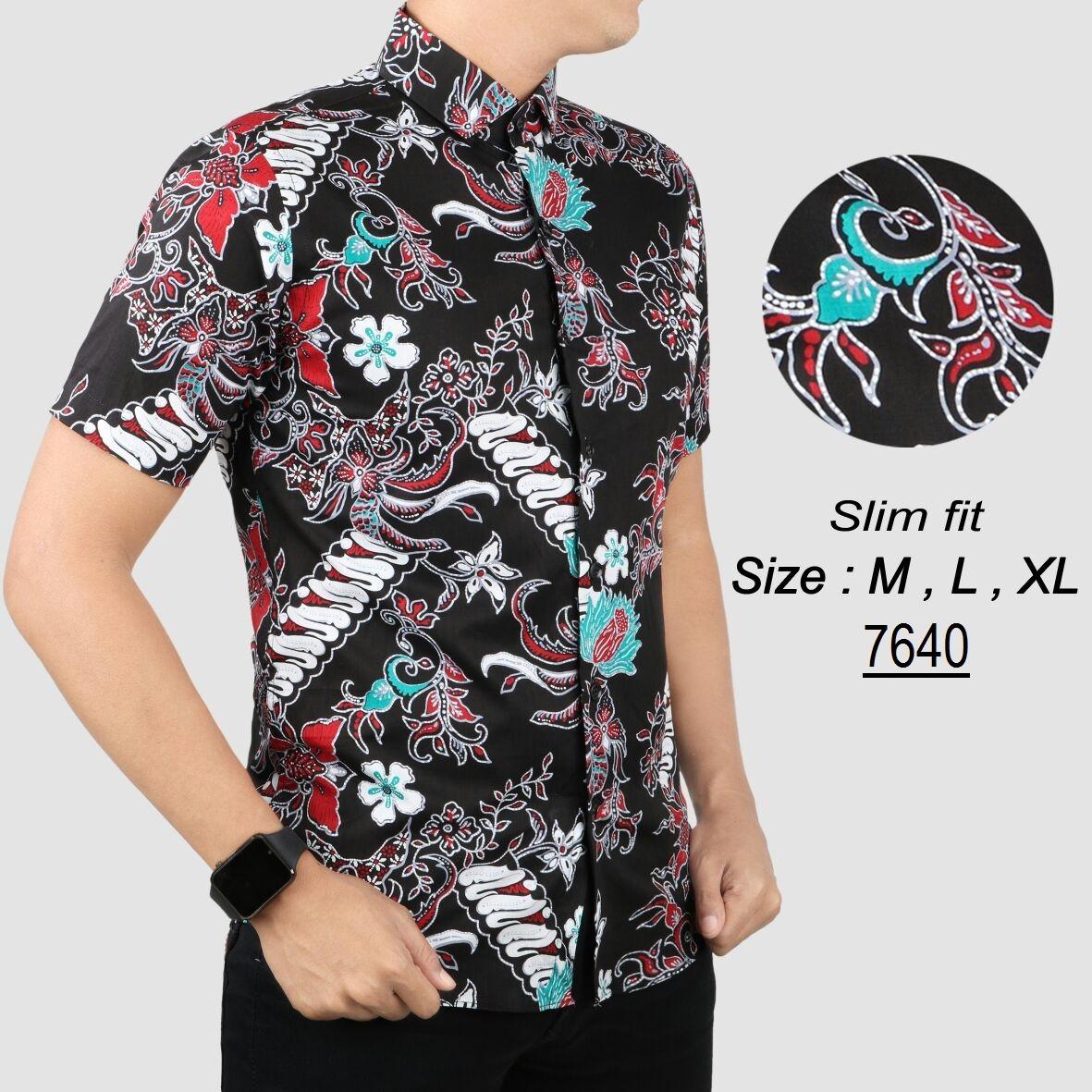 Baju Batik Modern Kemeja Pria Slim fit 7640