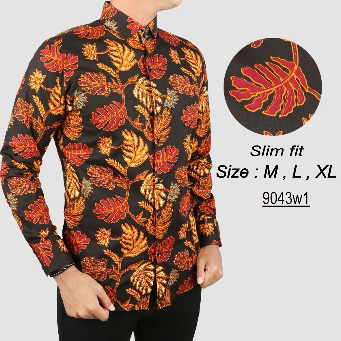 Baju Batik Modern Kemeja Pria Slim fit 9043W1