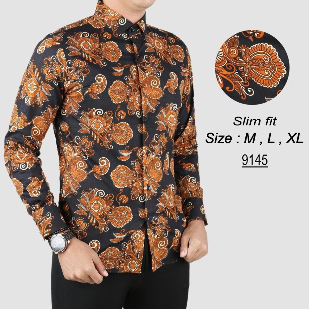 Baju Batik Modern Kemeja Pria Slim fit 9145