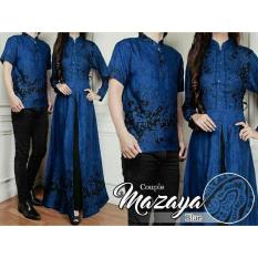 Baju Batik Pasangan Pesta / Kemeja Batik Pasangan Kondangan / Couple Muslim Batik Mazaya Blue