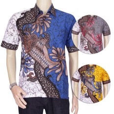 Baju Batik Pria, Kemeja Batik Pekalongan, Pakain Batik Blok Bunga