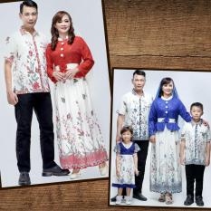 Baju Batik Seragam Keluarga Couple Gamis Evalia Kupu