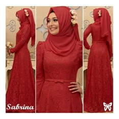 Gamis Brukat / Baju Kondangan Wanita Brukat GRATIS PASMINA dan BELT / Gamis Remaja / Gamis Murah / Gaun Gamis Muslimah / Baju Gamis Brukat / Gamis Pesta Brukat / Brukat Atasan / Brukat Modern / Gamis Pesta / Gaun Dress Muslimah Modern (Brinasa) SS – MARUN