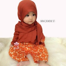 baju busana muslim anak perempuan I baju batik I setelan baju batik anak umur 1,2,3,4,5,6 tahun I hana
