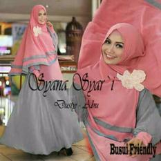 BAJU BUSANA MUSLIM GAMIS MAXI SYARI DUSTY ABU BERGO NOPAD BUSUI / GAMIS REMAJA / BATIK / COUPLE