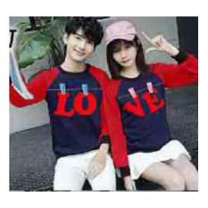 Baju Couple Lengan Panjang / Kaos pasangan 10659 Jemuran Love Navy
