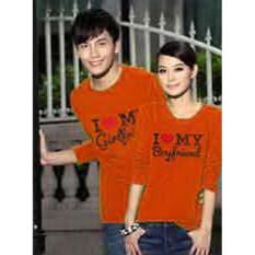 Baju Couple Lengan Panjang / Kaos pasangan / Kopel I love boygirl friend mygirl friend
