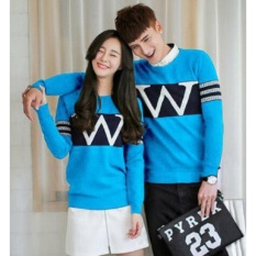 Baju Couple Lengan Panjang / Kaos Pasangan / Kopel Wonder W Biru 10633