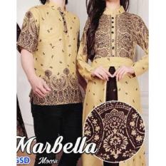 Baju Couple Muslim / Gaun Batik Gamis / Pasangan Marbella Mocca