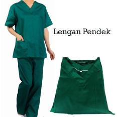 Baju Dokter / Baju Jaga / Baju Oka Lengan Pendek Warna Hijau Tua