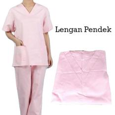 Baju Dokter / Baju Jaga / Baju Oka Lengan Pendek Warna Pink Soft