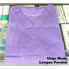 Baju Dokter / Baju Jaga / Baju Oka Lengan Pendek Warna Ungu Muda