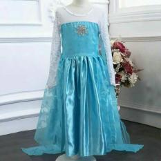 Baju dress anak kostum elsa frozen sayap biru