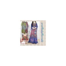 Baju dress gaun gamis murah-kaftan motif unik multi colour-bordir-size XL By Nurul Collection